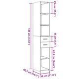 Highboard White 30x42.5x185 cm Engineered Wood 846236