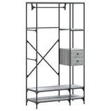 Clothes Rack with Shelves Grey Sonoma Engineered Wood 847862