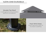 2.5M New Double-Tier BBQ Gazebo Grill Canopy Barbecue Tent Shelter Patio Deck Cover - Grey T3398P318562