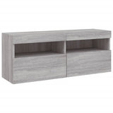 TV Wall Cabinet with LED Lights Grey Sonoma 100x30x40 cm 837216