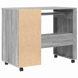 Desk with Wheels Grey Sonoma 91 x 50 x 77 cm Engineered Wood 869535