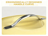 Stainless steel handle, 7.5QT, 7.1L round enamel pot, yellow gradient, includes gloves and 52174694