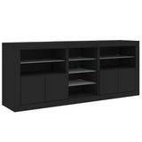 Sideboard with LED Lights Black 162x37x67 cm 3209031
