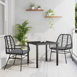 Garden Dining Set 3 pcs Black Poly Rattan 3380855