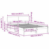 Bed Frame with Headboard Natural 160 x 200 cm Solid Pine Wood 872098