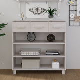 Console Table HAMAR White 90x35x90 cm Solid Wood Pine 340465
