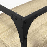 TV Cabinet with Glass Top Sonoma Oak 80x35x51 cm Engineered Wood 846060