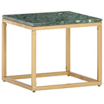 ZNTS Coffee Table Green 40x40x35 cm Real Stone with Marble Texture 286437