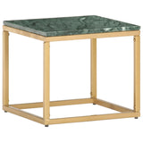 ZNTS Coffee Table Green 40x40x35 cm Real Stone with Marble Texture 286437