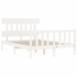 Bed Frame without Mattress White 140x200 cm Solid Wood Pine 3193337