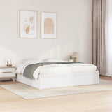 Bed Frame without Mattress White 200x200 cm Solid Wood Pine 3282364