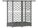 Raised Bed with Trellis and Roof Light Grey 124 x 40 x 121 cm 42032593