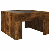 Coffee Table with Infinity LED Smoked Oak 50x50x30 cm 847606