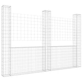 U-shape Gabion Basket with 3 Posts Iron 260x20x200 cm 151290