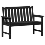 Garden Bench with Cushion Black 120 x 59 x 88cm HDPE 42006602
