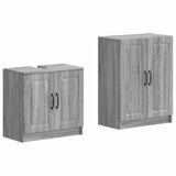 2 Piece Bathroom Cabinet Set UTRECHT Grey Sonoma 3417654