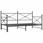 ZNTS Daybed with Trundle without Mattress Black 107x203 cm Steel 4104678