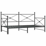 ZNTS Daybed with Trundle without Mattress Black 107x203 cm Steel 4104678