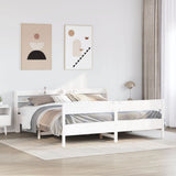 Bed Frame without Mattress White 180x200 cm Super King Solid Wood Pine 3306919
