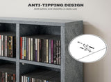 CD Storage Unit with Adjustable Shelves, 89 x 130.5 cm, Cement Grey T3398P344653