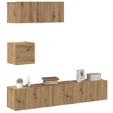 4 Piece TV Cabinet Set Wall-mounted Artisan Oak Engineered Wood 3329156