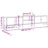 TV Cabinet with Drawer Sonoma Oak 200x25x44 cm Engineered Wood 838989