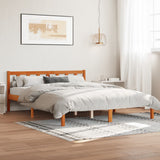 Bed Frame without Mattress Wax Brown 150x200 cm King Size Solid Wood Pine 844810