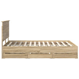 Bed Frame with Drawer Sonoma Oak 150 x 200 cm Engineer Wood 3409449