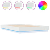 Bed Frame with LED without Mattress White 140x200 cm 3209793