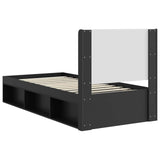 Bed Frame with Storage and Headboard Black 90 x 200 cm 3413894