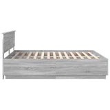 Bed Frame Grey Sonoma 200 x 200 cm Engineered Wood 3408045