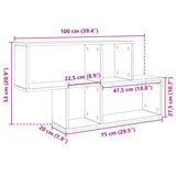 Wall Shelf White 100x20x53 cm Engineered Wood 848017