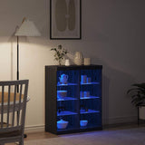 LED Sideboard Black Oak 81 x 37 x 100 cm Engineered Wood 863050