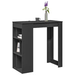 ZNTS Bar Table with Racks Black 102x50x103.5 cm Engineered Wood 854356