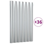 Roof Panels 36 pcs Galvanised Steel Silver 60x36 cm 319132