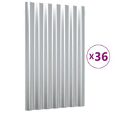 Roof Panels 36 pcs Galvanised Steel Silver 60x36 cm 319132