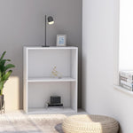 ZNTS 2-Tier Book Cabinet White 60x30x76.5 cm Engineered Wood 800963