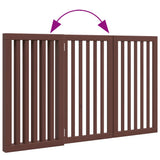 Dog Gate Foldable 3 Panels Brown 150 cm Poplar Wood 352262