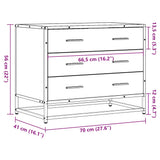 Drawer Cabinet Grey Sonoma 70x41x56 cm Engineered Wood 849077