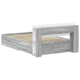 Bed Frame with Storage Grey Sonoma 120 x 190 cm Engineered Wood 3433736