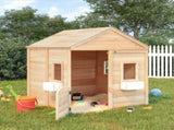 Playhouse with Lockable Door and Flower Pots Solid Wood Fir 93686