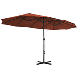 44872 Outdoor Parasol with Aluminium Pole 460x270 cm Terracotta
