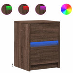 ZNTS Bedside Cabinets with LED Lights 2 pcs Brown Oak Engineered Wood 852046