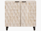 Sideboard White Wash Finish 60 x 33 x 75 cm Solid Mango Wood 4017866