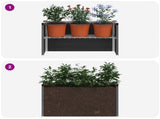 Garden Raised Bed Grey 75 x 30 x 22 cm WPC and Aluminium 42039083