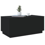 ZNTS Coffee Table with LED Lights Black 90x50x40 cm 839876