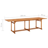 Garden Dining Table 280x90x75 cm Solid Acacia Wood 315947
