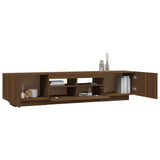 2 Piece TV Cabinet Set with LED Lights Brown Oak Engineered Wood 3120169