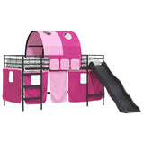 Kids'Loft Bed Frame Black and Pink 90 x 200 cm Metal 42020846