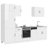 7 Piece Kitchen Cabinet Set Lucca High Gloss White Engineered Wood 3314773
